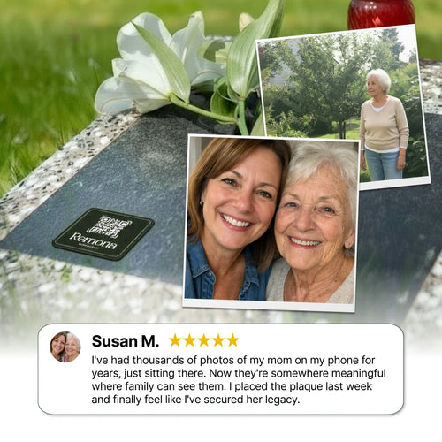 Memorial QR Tile - Lifetime Memory Portal for Gravestones