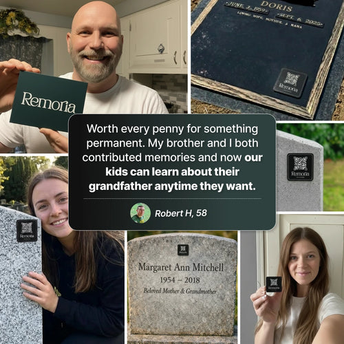 Memorial QR Tile - Lifetime Memory Portal for Gravestones